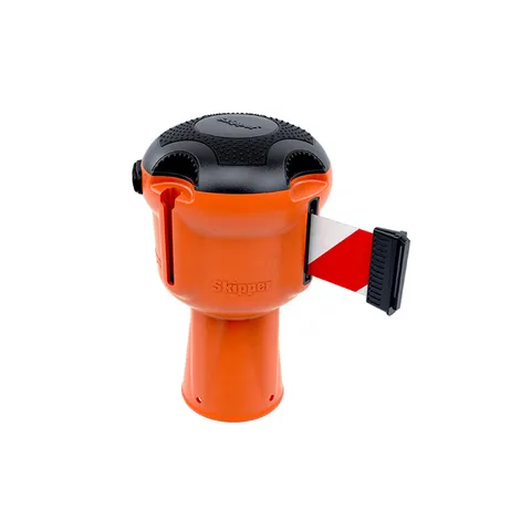 Skipper orange, sperrebånd rød/hvit 9m