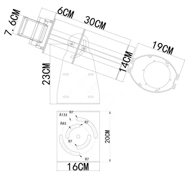 LED prosjektor 300W ØKONOMI komplett Vifte kjølt, med linse og filter 