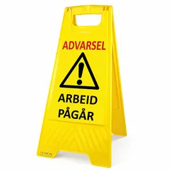 Varselpost gul design 600x300mm