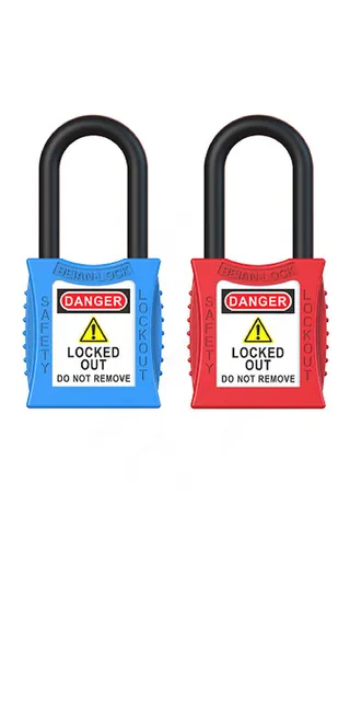 LOTO lås elektro 38mm Økonomi 6,3mm diam låsebøyle