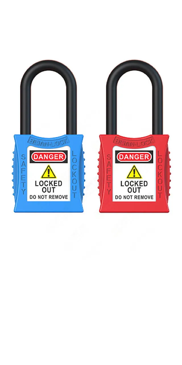 LOTO lås elektro 38mm Økonomi 6,3mm diam låsebøyle 
