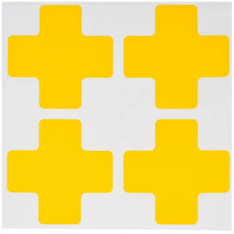 Gulvmerke sterk type, "+" Polyester m/ overlaminat. Permanent lim