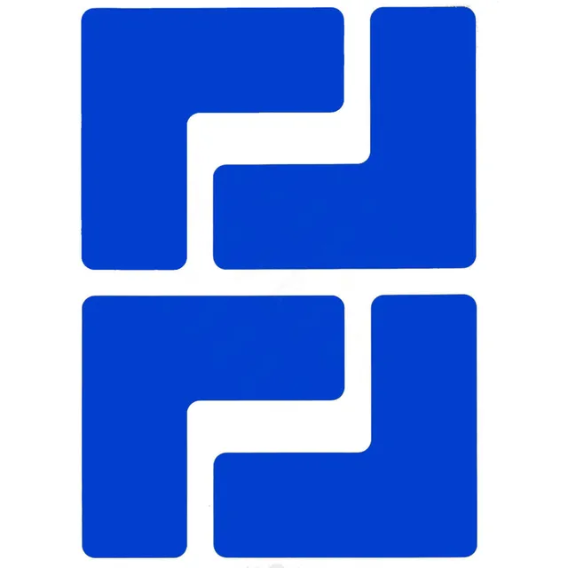 Gulvmerker sterk type, "L" Polyester m/overlaminat. Permanent lim 