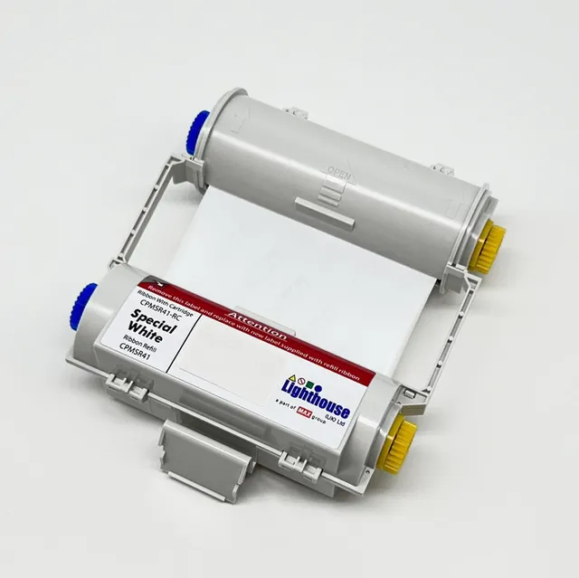 CPM100 Fargebånd Spes. Hvit 119mm x 50m Kassett med fargebånd 