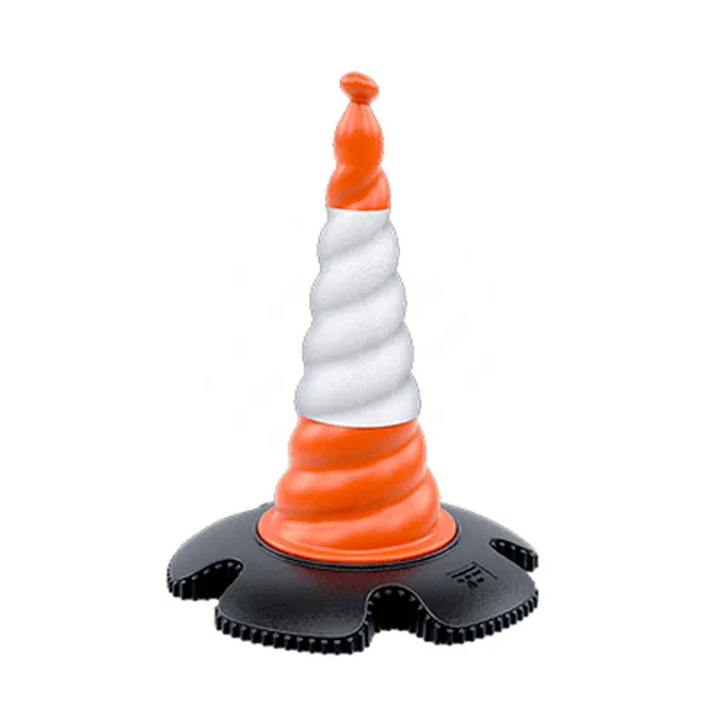 Skipper kjegle orange m/refleks og fot Stabil i vind, H=75cm, vekt 5,4kg 