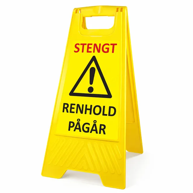Varselpost gul, renhold pågår/cleaning 600x300mm 