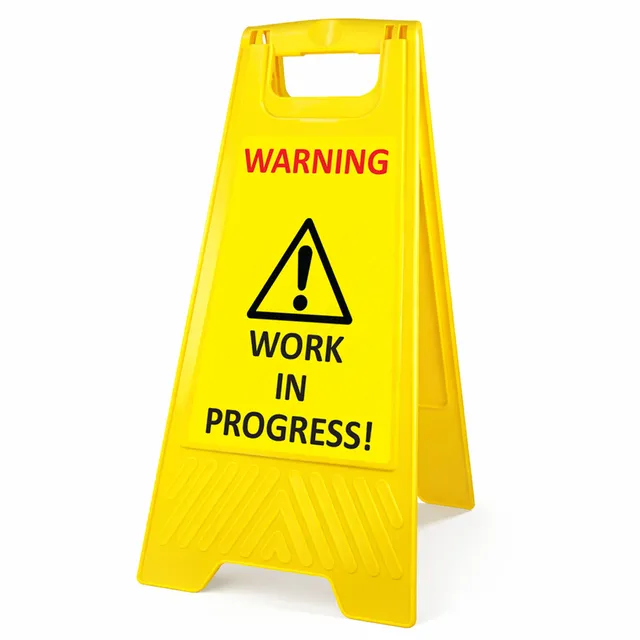 Varselpost gul, work in progress 600x300mm 