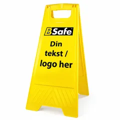 Varselpost gul, valgfri design 600x300mm, oppstartskost tilkommer.