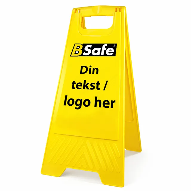 Varselpost gul, valgfri design 600x300mm, oppstartskost tilkommer. 
