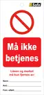 Tag Må ikke betjenes, hvit/rød 100pk Str. 75x160mm. Uten strips.
