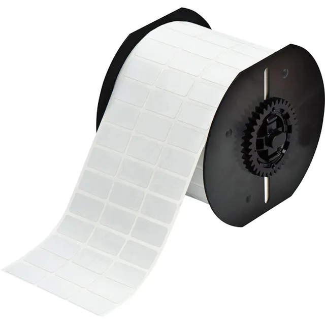 BRADY Lysegrå Polyesterfolie 22,86x19mm Permanent, Utendørs, Metallisert B3x, i 