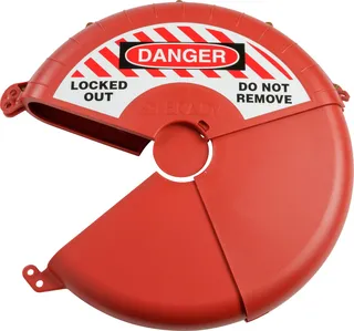 LOTO sluseventil 330 - 457 mm Brady plast rød