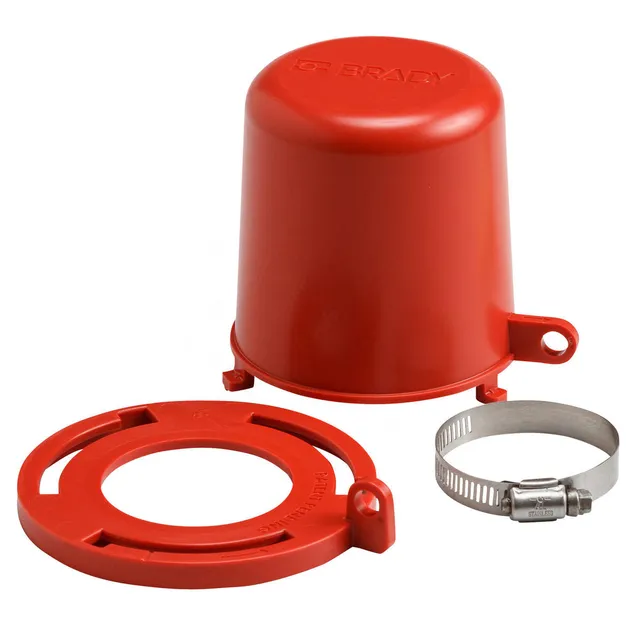 LOTO kuleventil "Base Cover Plug" Brady (2 1/2"=22mm) RED (H=102)(D=120mm) 
