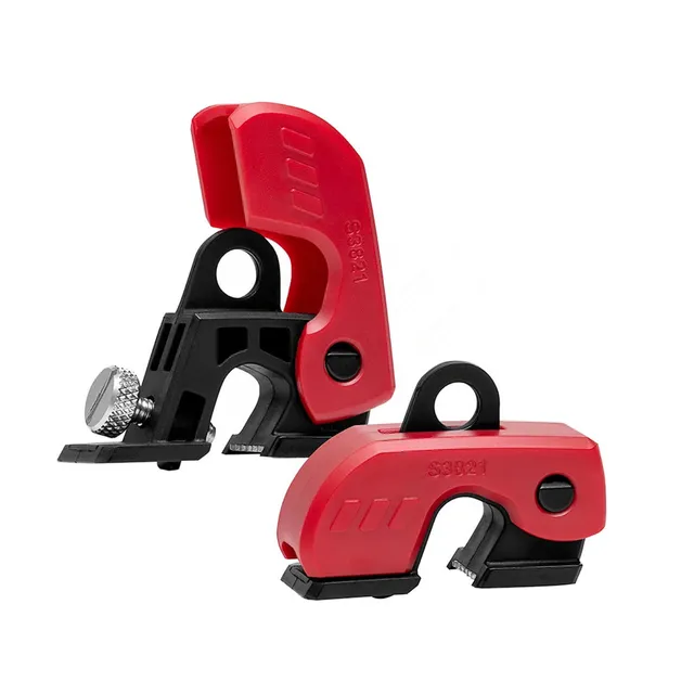 LOTO strømbryter switch 120/240V Masterlock circuit breaker rød/sort 