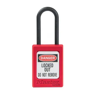 LOTO lås rød(35x38x4,76mm) elektro KAMK Masterlock lås serie + master