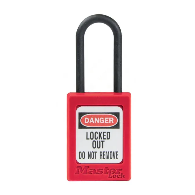 LOTO lås rød(35x38x4,76mm) elektro KAMK Masterlock lås serie + master 
