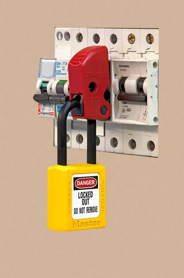 LOTO elektro el automatsikring Universal Masterlock 15 x 50 mm rød 