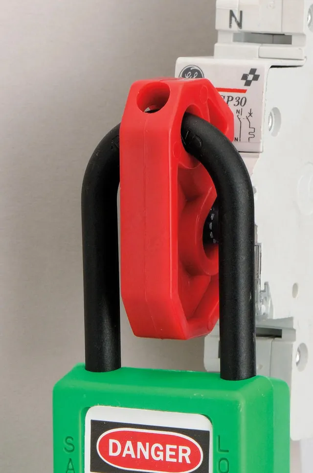 LOTO elektro strømbryter m/strammeskrue Masterlock el automat m/strammeskrue 