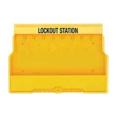 LOTO skap "Focus" plast med deksel Masterlock (H=390, B=550, D=100) gul