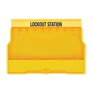 LOTO skap "Focus" plast med deksel Masterlock (H=390, B=550, D=100) gul