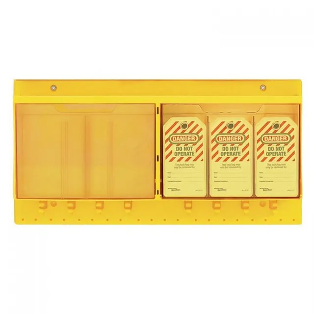 LOTO tag senter gul Masterlock (H=270, B=550, D=100) 