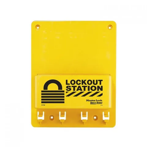 LOTO stasjon "Compact" gul Masterlock (250 x 200 x 85) 4 låser