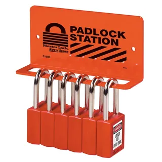 LOTO hengelås stasjon liten rød metal Masterlock 6-8 låser