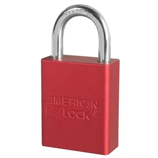 LOTO alu hengelås rød 1 nøkkel KD Masterlock (B=38x46mm)+(S=25x20x6mm)