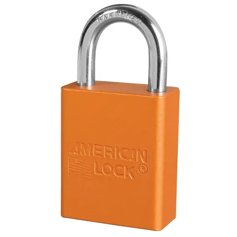 LOTO alu hengelås orange 1 nøkkel KD Masterlock (B=38x46mm)+(S=25x20x6mm)