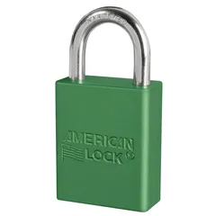 LOTO alu hengelås grønn 1 nøkkel KD Masterlock (B=38x46mm)+(S=25x20x6mm)
