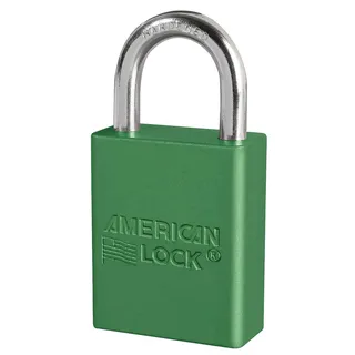 LOTO alu hengelås grønn 1 nøkkel KD Masterlock (B=38x46mm)+(S=25x20x6mm)
