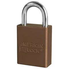 LOTO alu hengelås brun 1 nøkkel KD Masterlock (B=38x46mm)+(S=25x20x6mm)