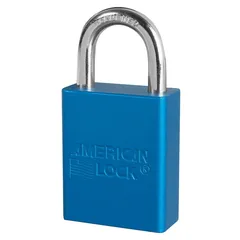 LOTO alu hengelås blå 1 nøkkel KD Masterlock (B=38x46mm)+(S=25x20x6mm)