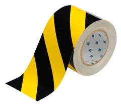 Gulvtape sterk, sort/gul 101mm x 30m
