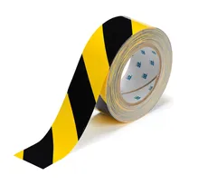 Gulvtape sterk, sort/gul 50mm x 30m