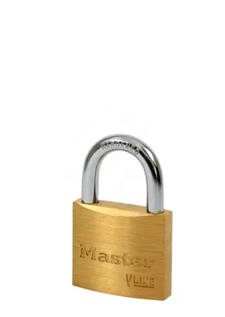 Hengelås messing bøyle 22 x 6 mm KA Masterlock lås 40 x 33 mm, like nøkler