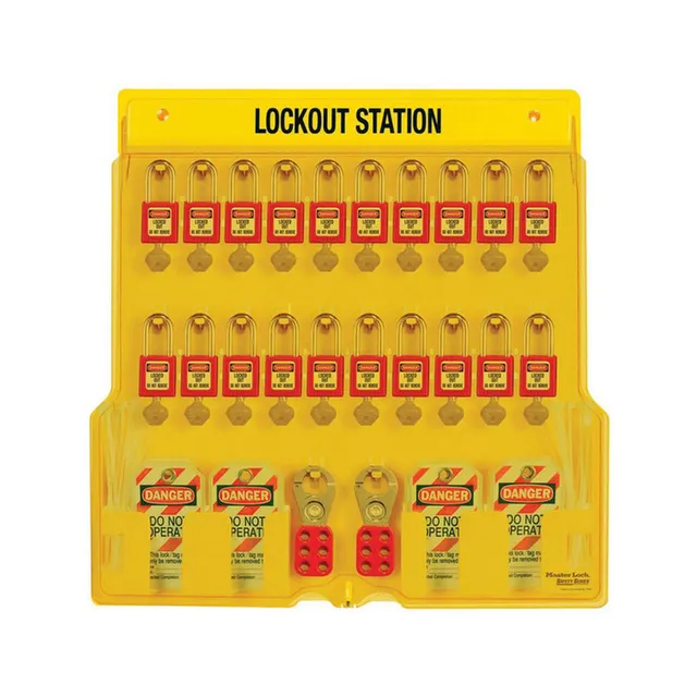 LOTO skap Standard 3 m/innhold Sett med 31 deler. 20 LOTO låser ENGELSK 