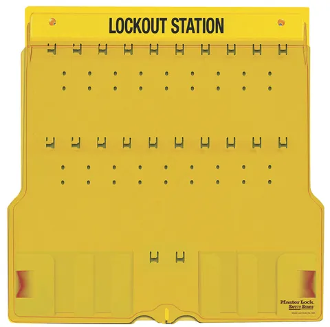 LOTO skap med deksel 20 låser gul Masterlock