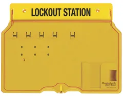 LOTO skap med deksel 4 låser gul Masterlock skap plast for 4 låser