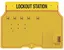 LOTO skap med deksel 4 låser gul Masterlock skap plast for 4 låser