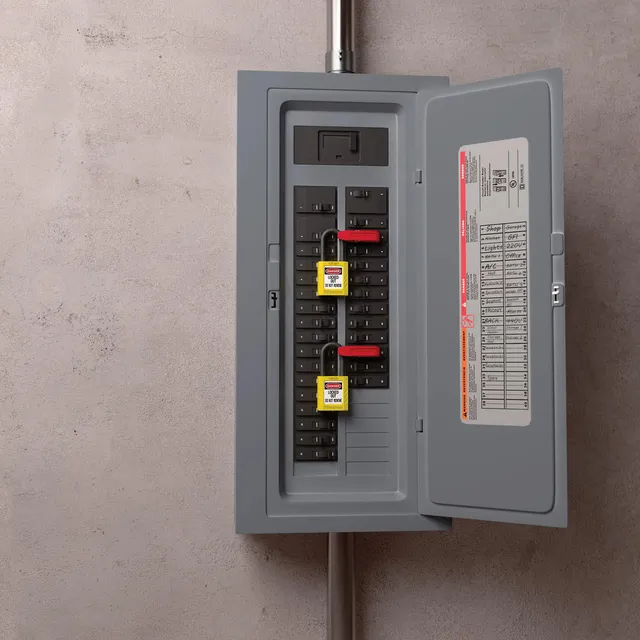 LOTO elektro bryter "Grip Tight" liten Masterlock effektbryter 