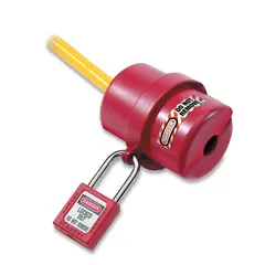 LOTO elektro sylinder rød Masterlock støpsel lockout Ø18 mm kabel
