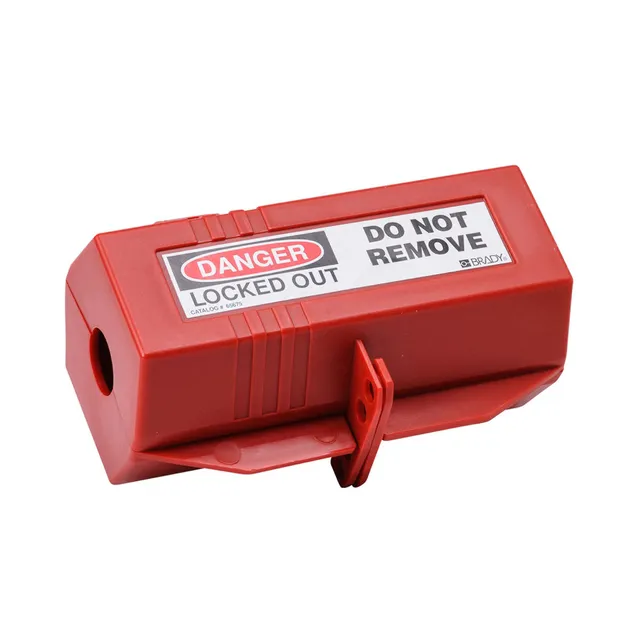 LOTO elektro støpsel kontakt stor Brady 80x180x80mm rød Ø22mm 
