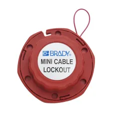 LOTO mini cable lock Ø1,6 mm x2,44 mtr Brady stål wire isolert rød