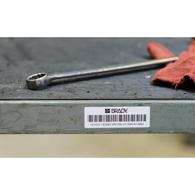 BRADY Hvit Polyester 25,4 x 9,53mm Permanent, Utendørs, M7x 