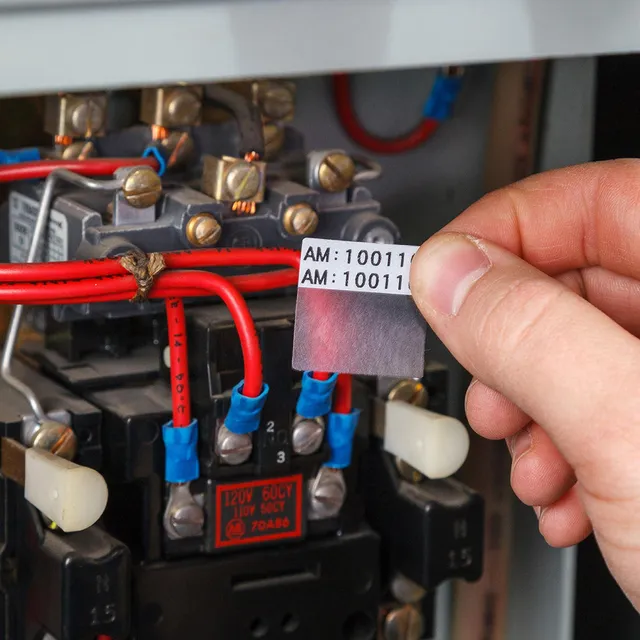 BRADY Hvit og klar vinyl 38,1 x 101,6mm Self-laminating & Wrap Around 