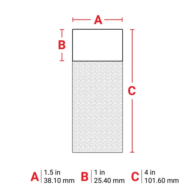 BRADY Hvit og klar vinyl 38,1 x 101,6mm Self-laminating & Wrap Around 
