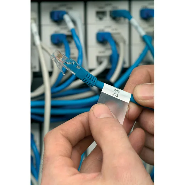 BRADY Hvit og klar vinyl 38,1 x 101,6mm Self-laminating & Wrap Around 