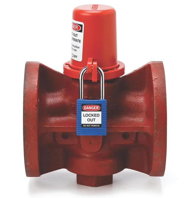 LOTO kuleventil "Base Cover Plug" Brady (7/8"=22mm) RED (H=76)(D=81mm) 