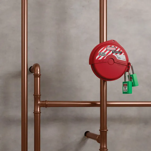 LOTO sluseventil (roterende) 51-127mm Masterlock sluseventil rød 